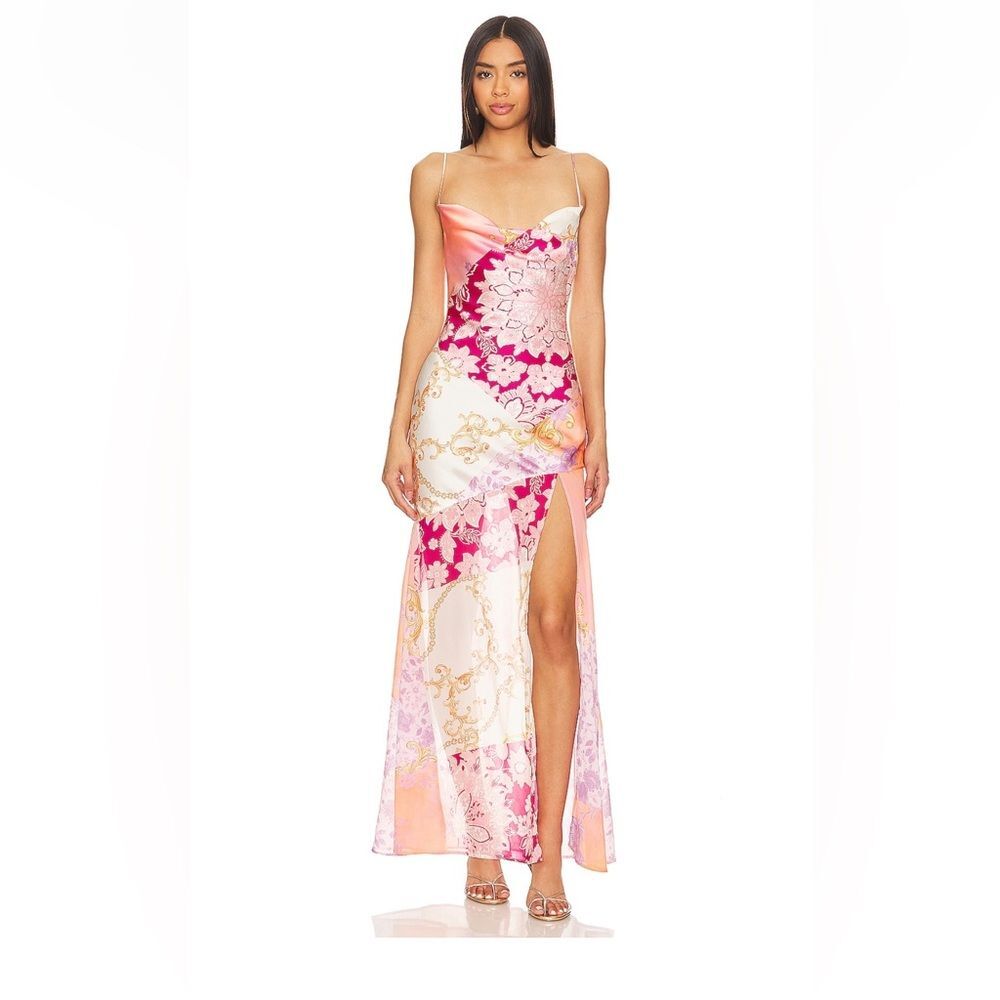 MAJORELLE Revolve Riviera Golden Medallion Wedding Guest Maxi Dress Size Small